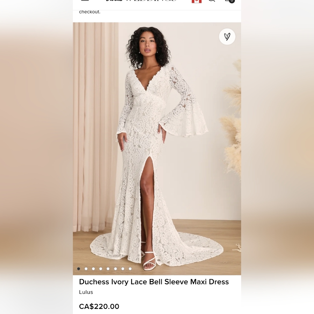 Lulu's Ivory Lace Bell Sleeve Maxi Dress